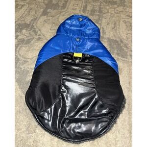 Silverpooch Dog Pet Cold Weather Puffer Lined Jacket Blue Sz XS X-Small 11" Long